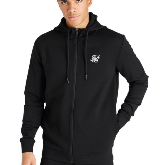 Sik Silk Motion‎ Tape Zip Through Hoodie SZ XS Black - Picture 1 of 8